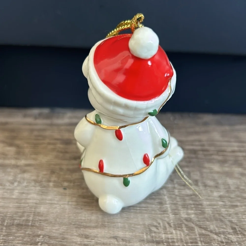 Lenox Bear Ornament with Red Hat